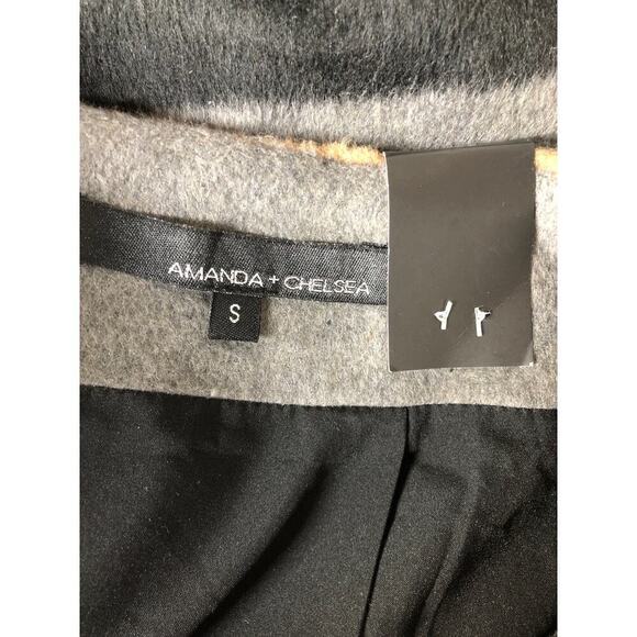 Amanda + Chelsea Skirt Wool Blend Brushed Colorblock Mini Camel Grey Black NWT S - Picture 5 of 9